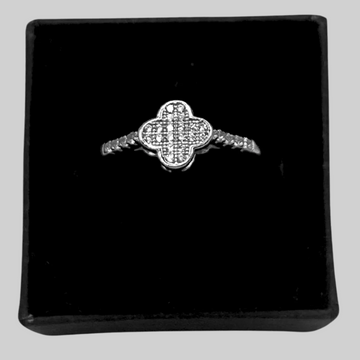 Kleine klaver ring - 925 zilver -