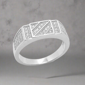 Silver block ring