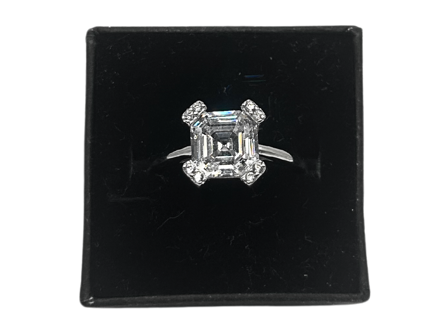 Witte vierkante ring - 925 zilver -