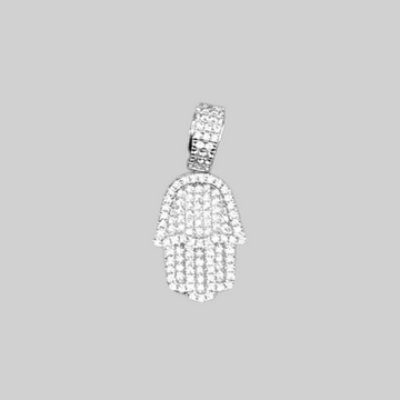 ZILVEREN ICED OUT HAND VAN FATIMA HANGER S - 925 ZILVER -
