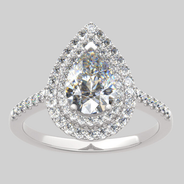Zilveren ovale iced out ring - 925 zilver -