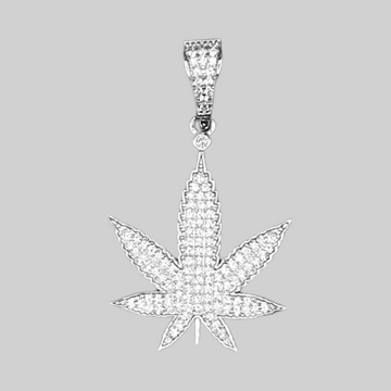 ZILVEREN ICED OUT 'PLANT' HANGER - 925 ZILVER -