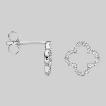 Silver clover earrings
