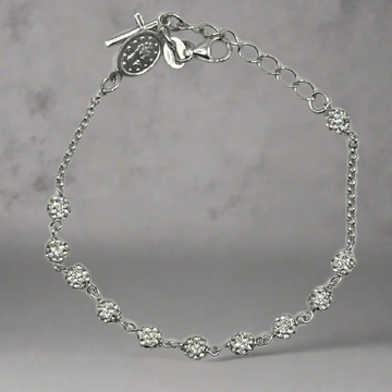 ZILVEREN ROZENKRAND ARMBAND ICED OUT - 925 ZILVER -