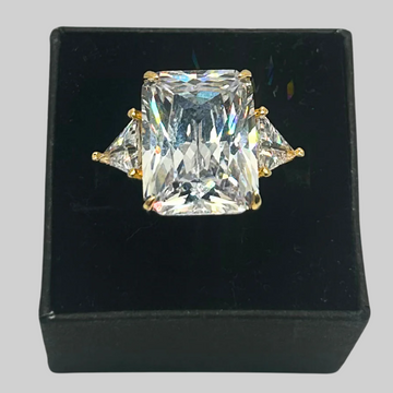 Witte gouden kroon ring - 925 zilver -