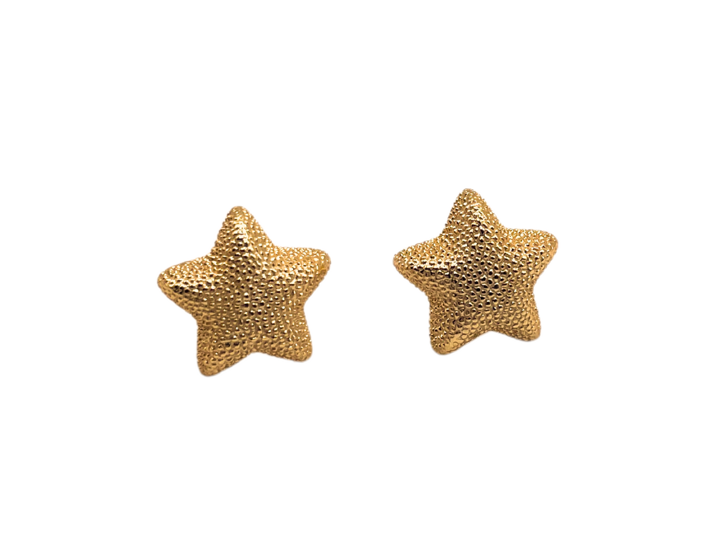 Silver gold star earrings