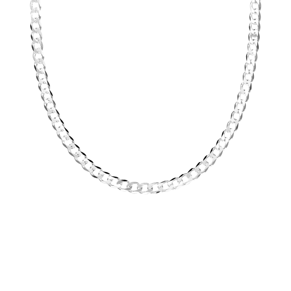 4.5 MM massief platte cuban ketting - 925 zilver -
