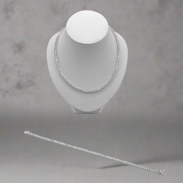 Zilveren 4MM tennis set - 925 zilver -