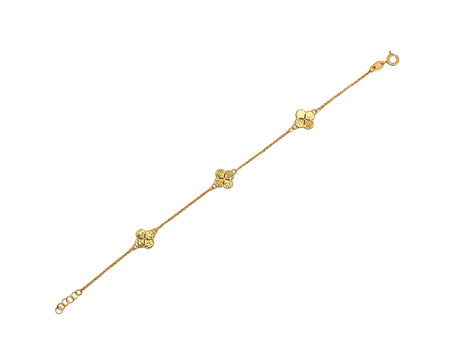 Silver gold 3 clover bracelet