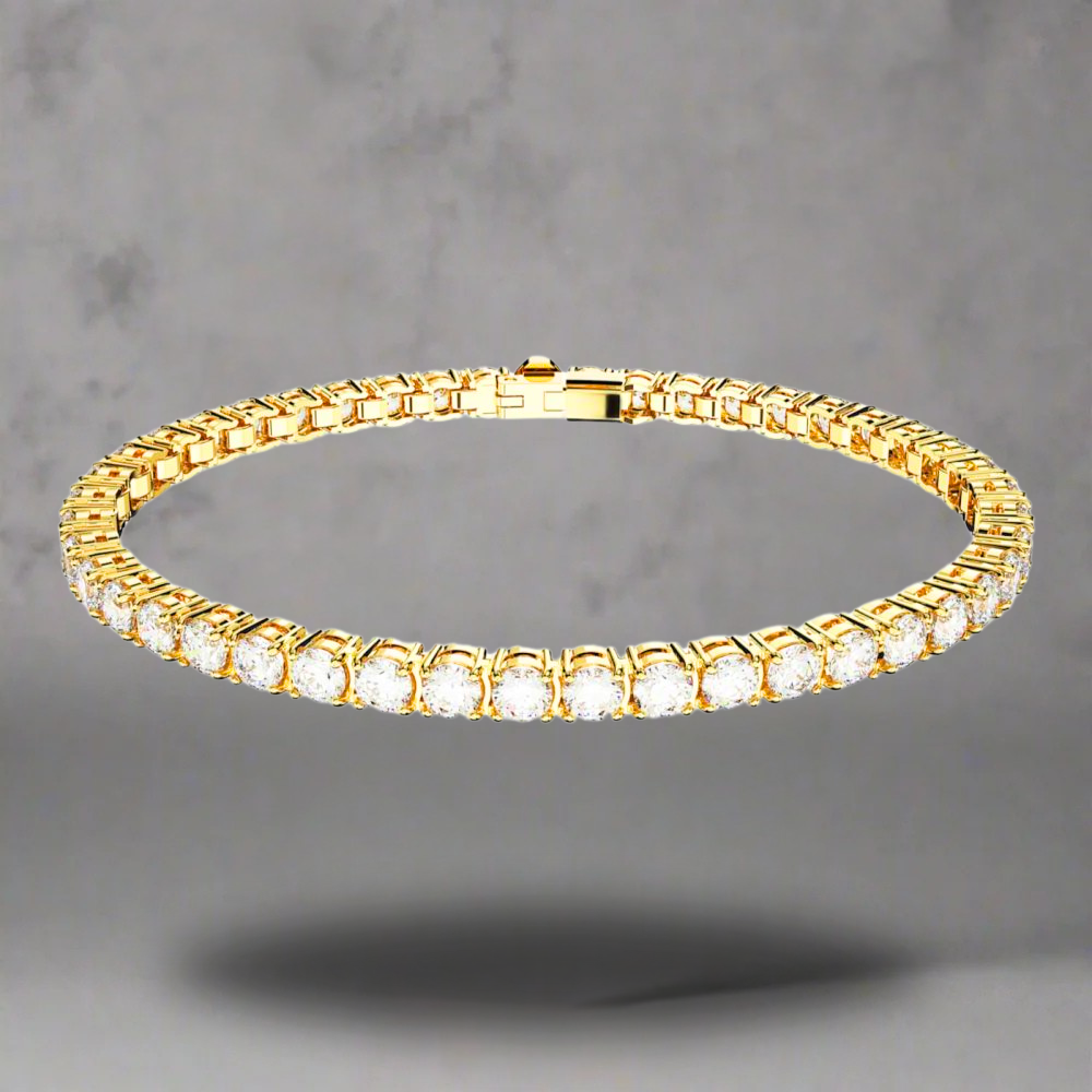 3 MM goldpated tennis armband - 925 zilver -