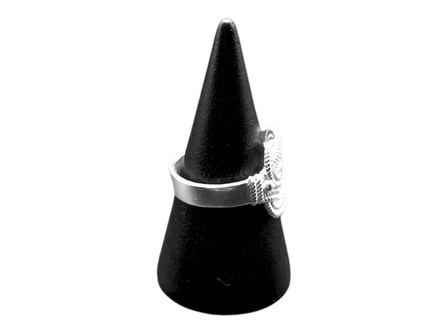 Zilveren mattenklopper ring