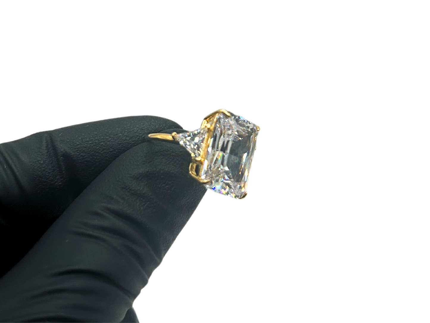 Witte gouden kroon ring - 925 zilver -
