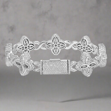 ICED OUT 'CLOVER BRACELET XII - 925 SILVER -