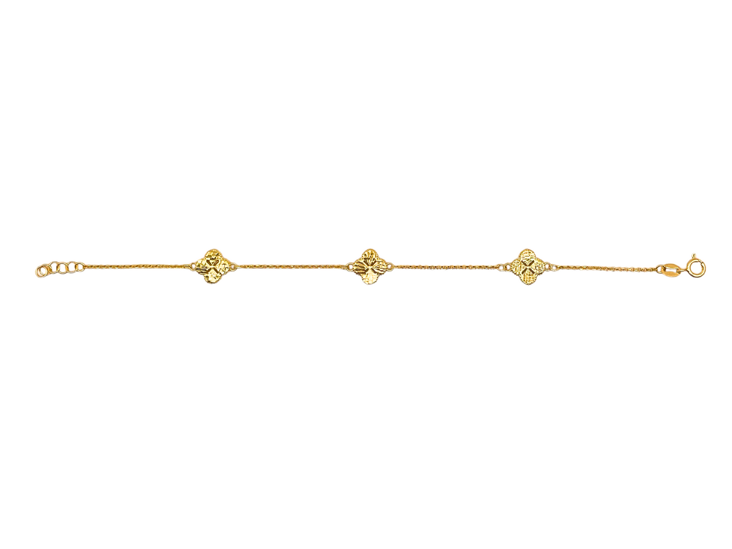 Silver gold 3 clover bracelet