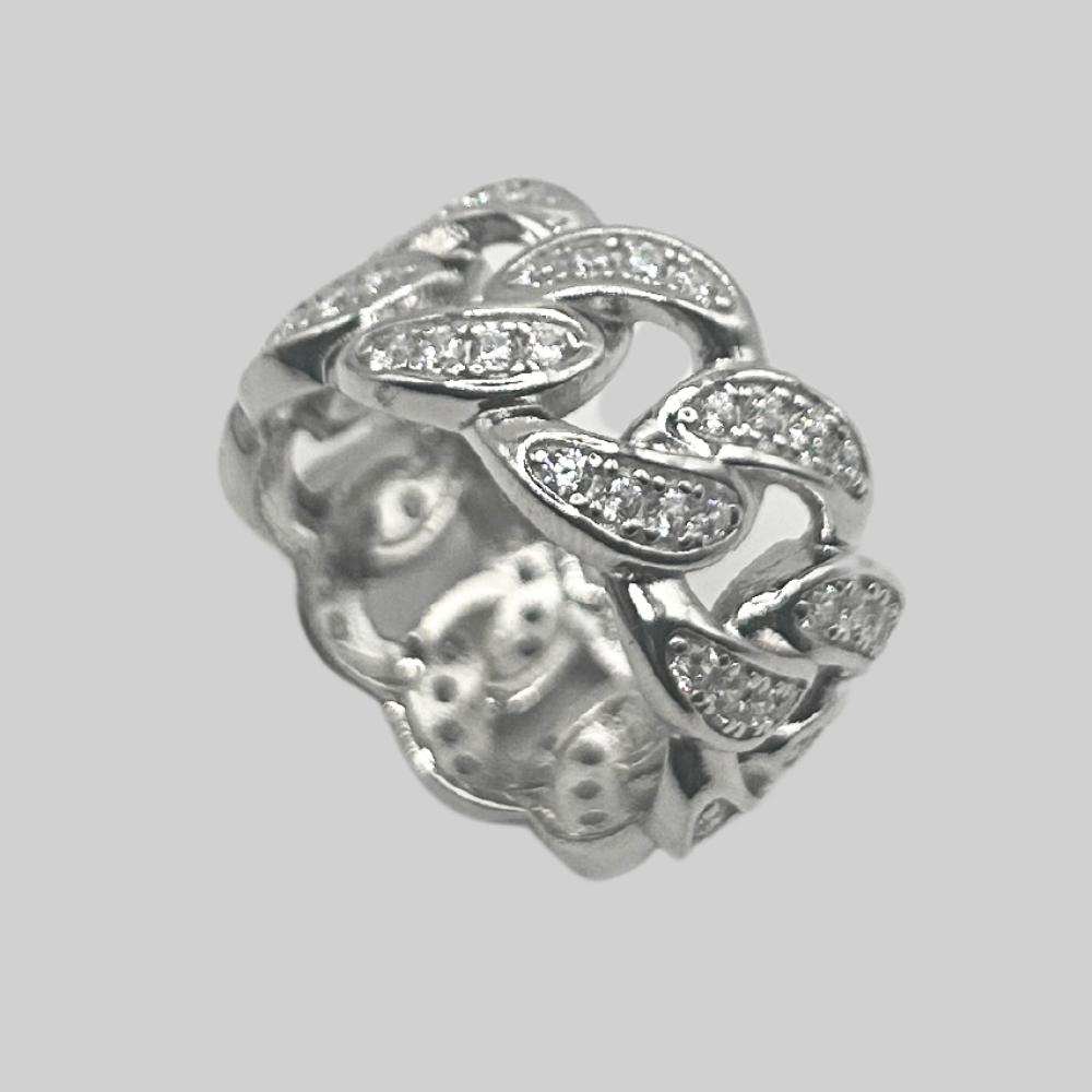 Silver cuban ring