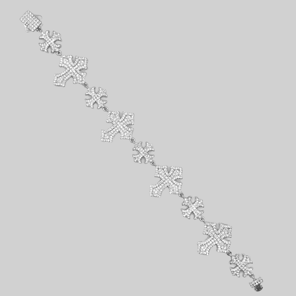ICED OUT MOISSANITE KRUIS ARMBAND - 925 ZILVER -