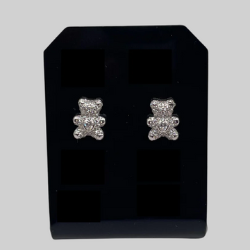 Silver teddy bear earrings