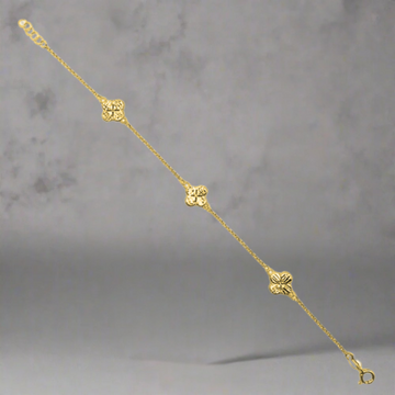 Zilveren gouden 3 klaver armband - 925 zilver -