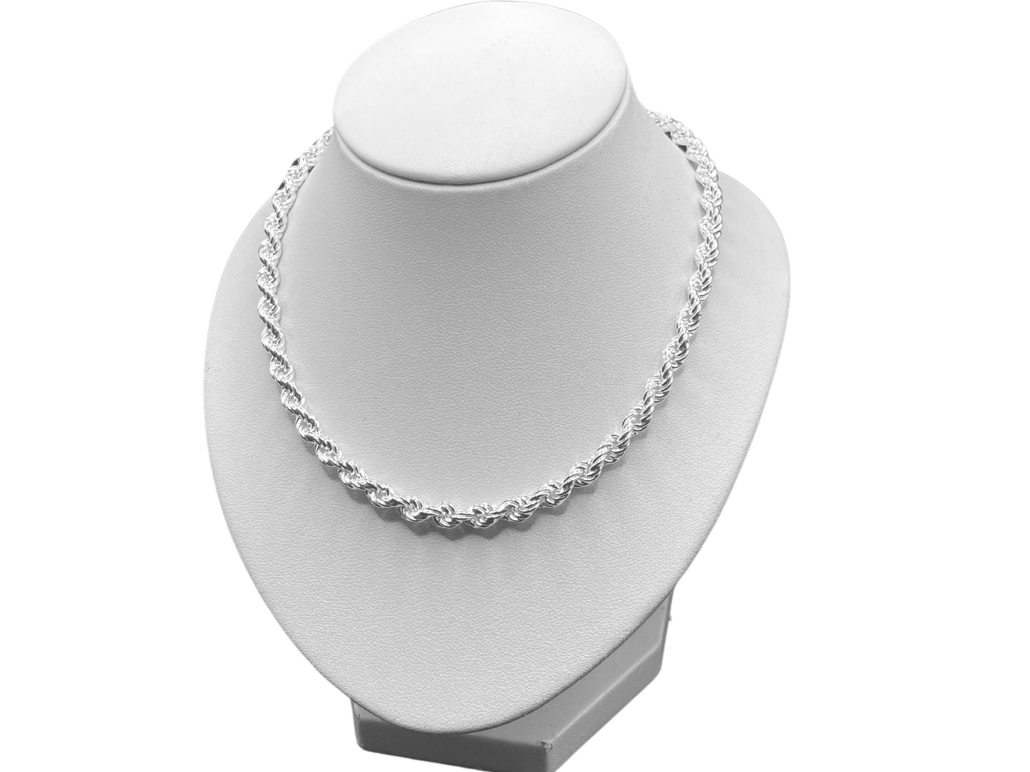 Chaîne corde argentée 5MM