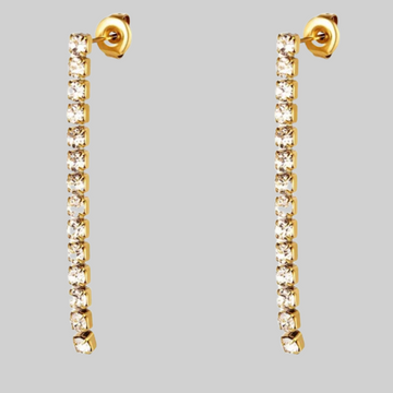 Silver gold tennis earrings
