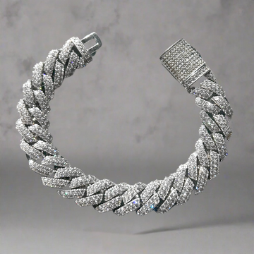 Silver Cuban bracelet iced out