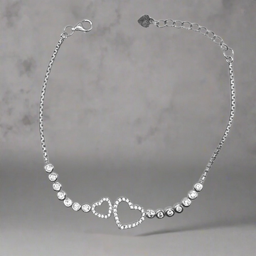 Zilveren hartjes armband - 925 zilver -