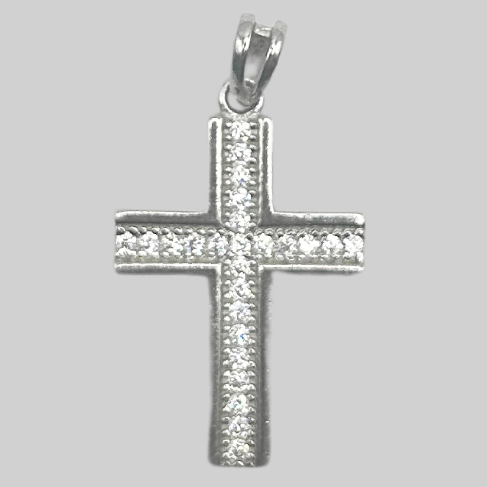 Silver flat cross pendant