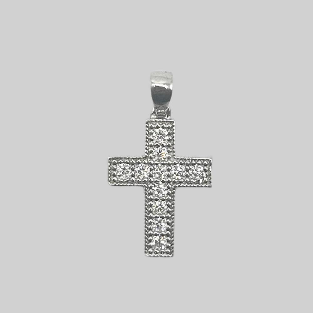 Zilveren baby kruis hanger