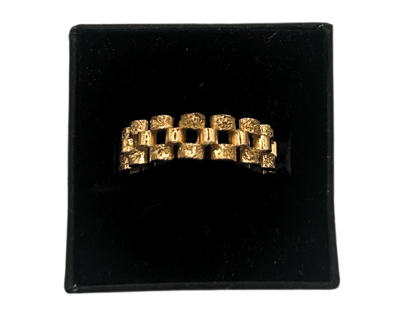 Zilveren rosé schakelring + DIAMOND CUT