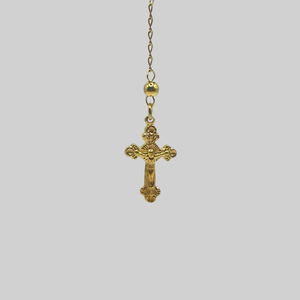 GOLDPATED ROZENKRUIS CHAIN - 925 ZILVER