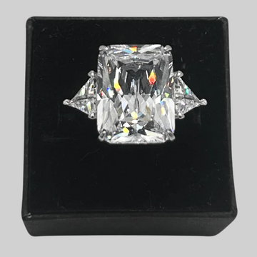 Witte kroon ring zilver - 925 zilver -