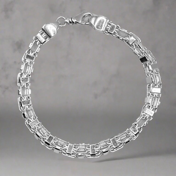 ZILVEREN 6 MM MASSIEVE BLOK ARMBAND - 925 ZILVER -