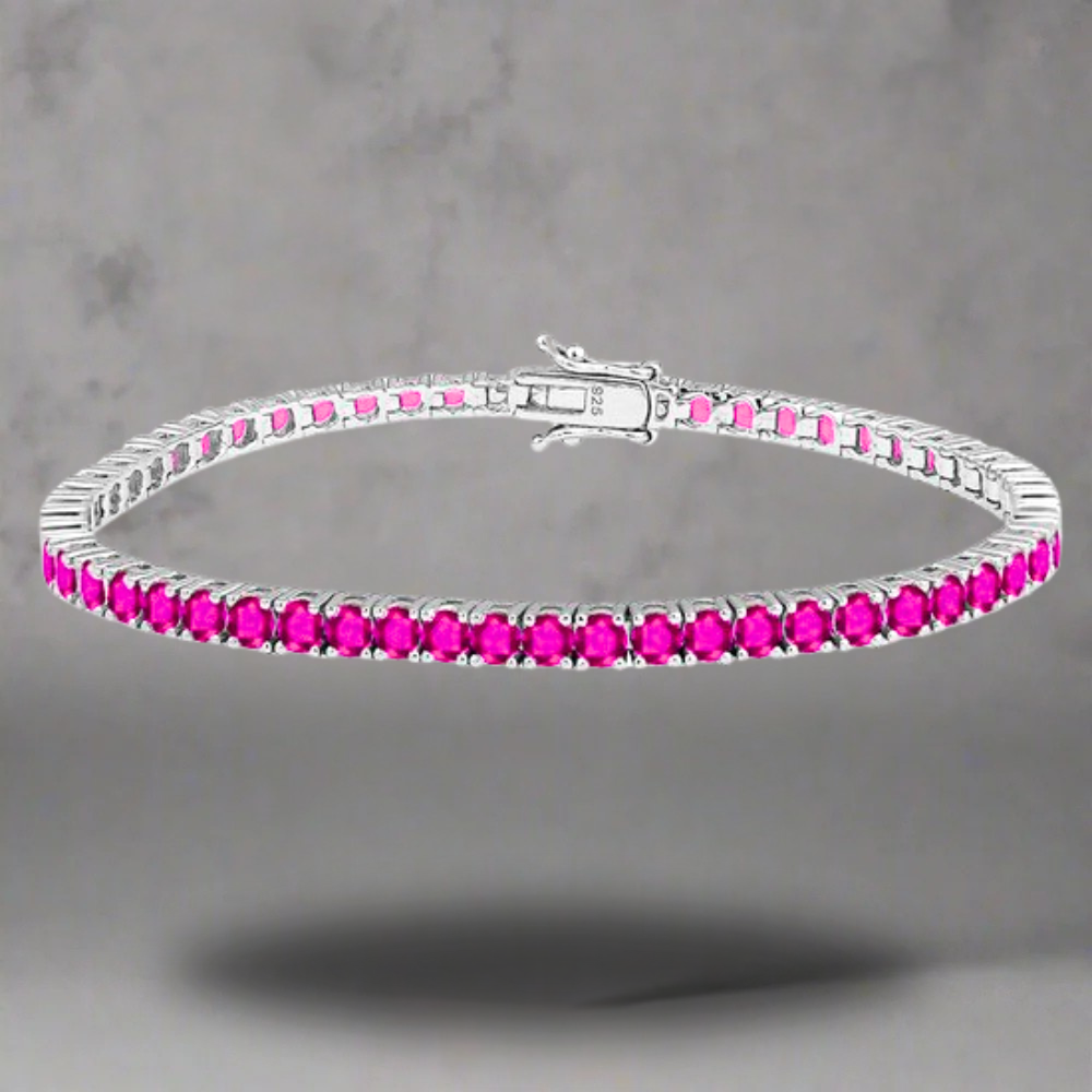 4 MM roze tennis armband - 925 zilver -