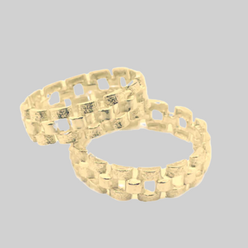 Silver gold colored link ring