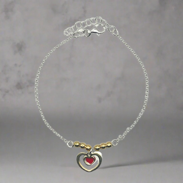 Hart bedel armband - 925 zilver -