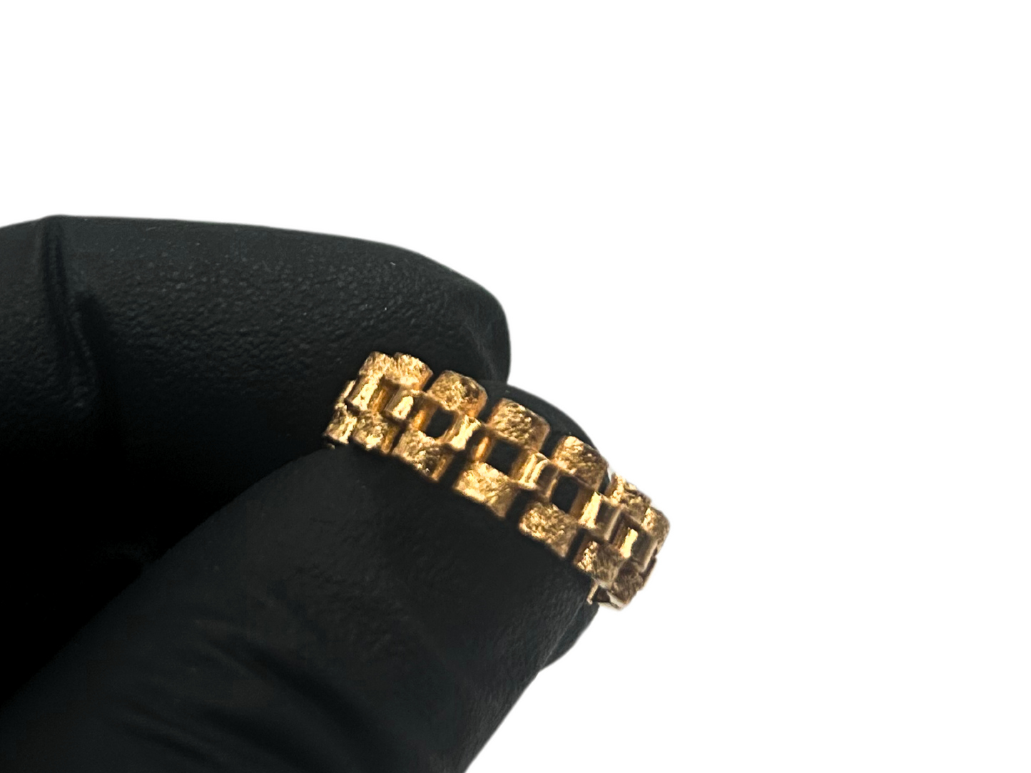 Zilveren rosé schakelring + DIAMOND CUT