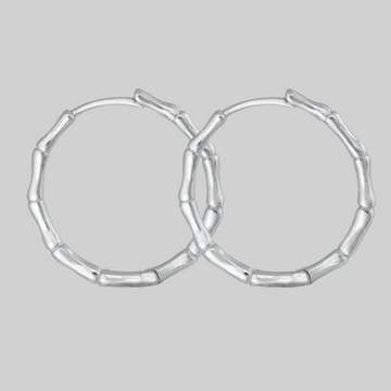 Zilveren bamboo oorbellen - 925 zilver -