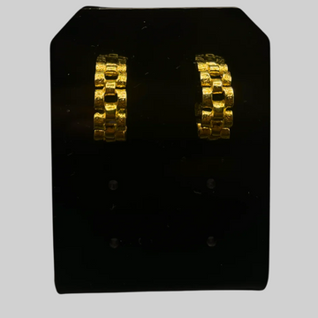 Zilveren goudkleurige schakel oorbellen - 925 zilver -