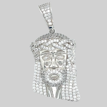 ZILVEREN ICED OUT JEZUS HANGER L - 925 ZILVER -