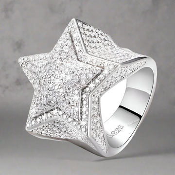Silver star ring
