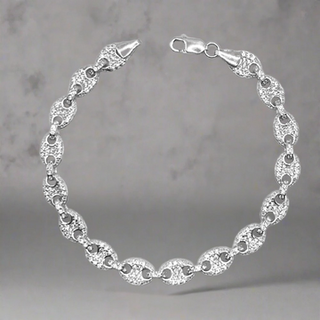 ZILVEREN ICED OUT LINK ARMBAND S - 925 ZILVER -