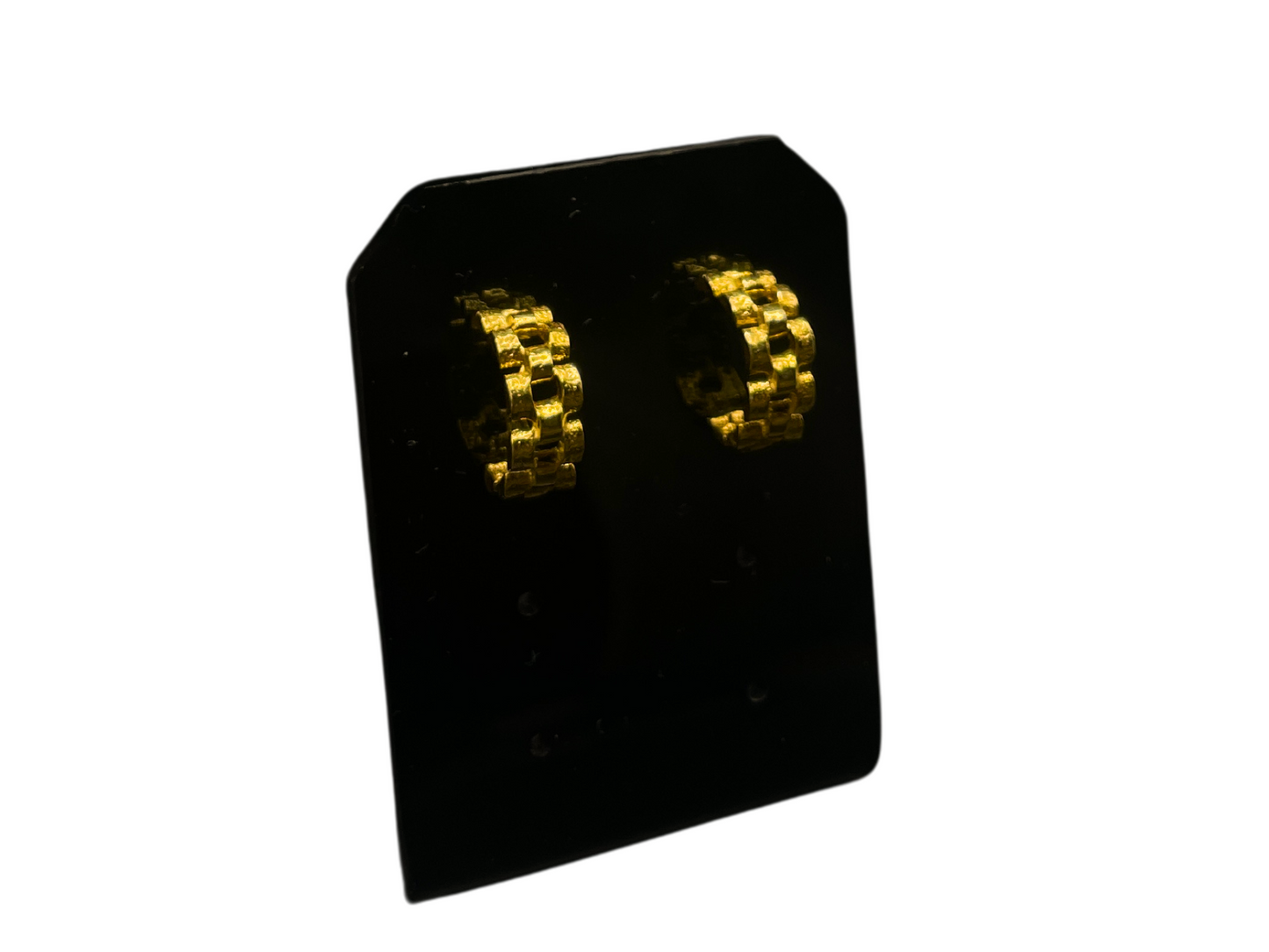 Silver gold colored link earrings VII