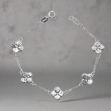 ZILVEREN 5 KLAVER ARMBAND - 925 ZILVER -
