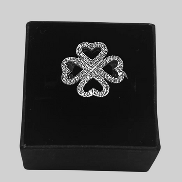 Klaver ring iced out - 925 zilver -