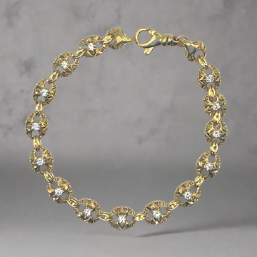 Silver gold luxury XII iced out bracelet