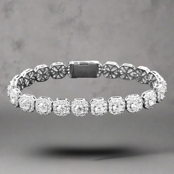 Silver iced out bracelet XI
