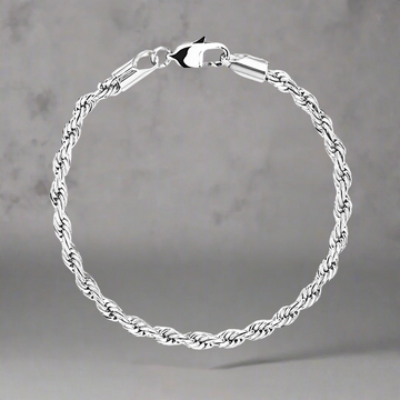 Silver rope bracelet