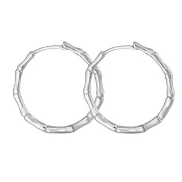 Zilveren bamboo oorbellen - 925 zilver -