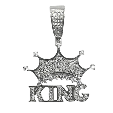 Zilveren kroon king hanger - 925 zilver -