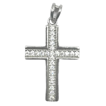 Zilveren platte kruis hanger - 925 zilver -